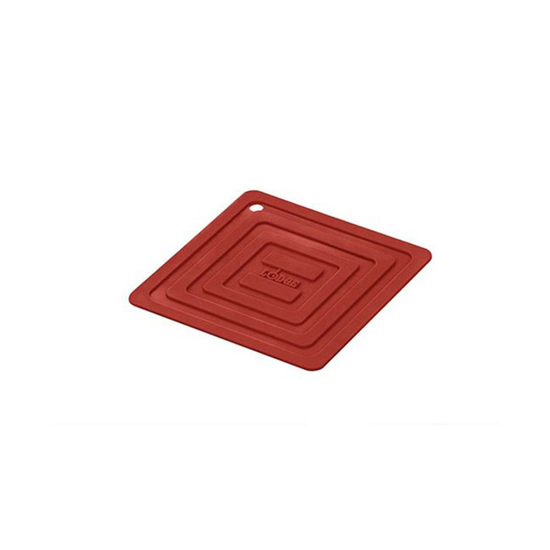 Lodge ASFPH41 6 1/2 x 6 1/2 Red Silicone and Black Fabric Pot Holder with  Pocket