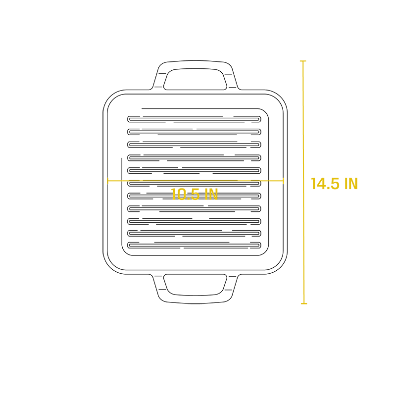 Chef Collection 11 Inch Cast Iron Square Grill Pan