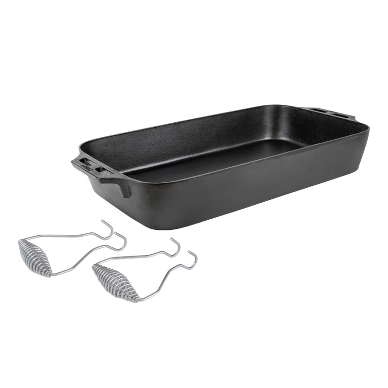 ELITE Black cast iron fish pan, Round, Capacity: 1 L