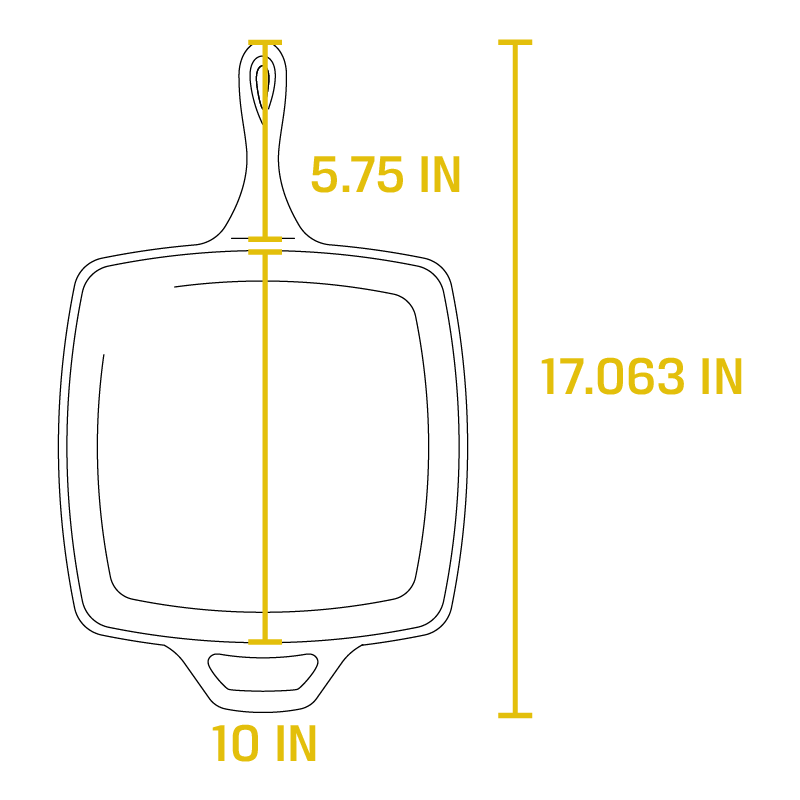 10.5 Inch Square Cast Iron Skillet