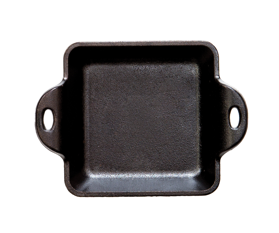 Lodge Heat Enhanced and Seasoned Cast Iron Rectangular Mini Server,  10-Ounce, Black: Platters 
