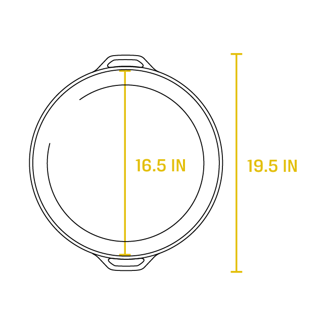 17 Inch Cast Iron Dual Handle Pan