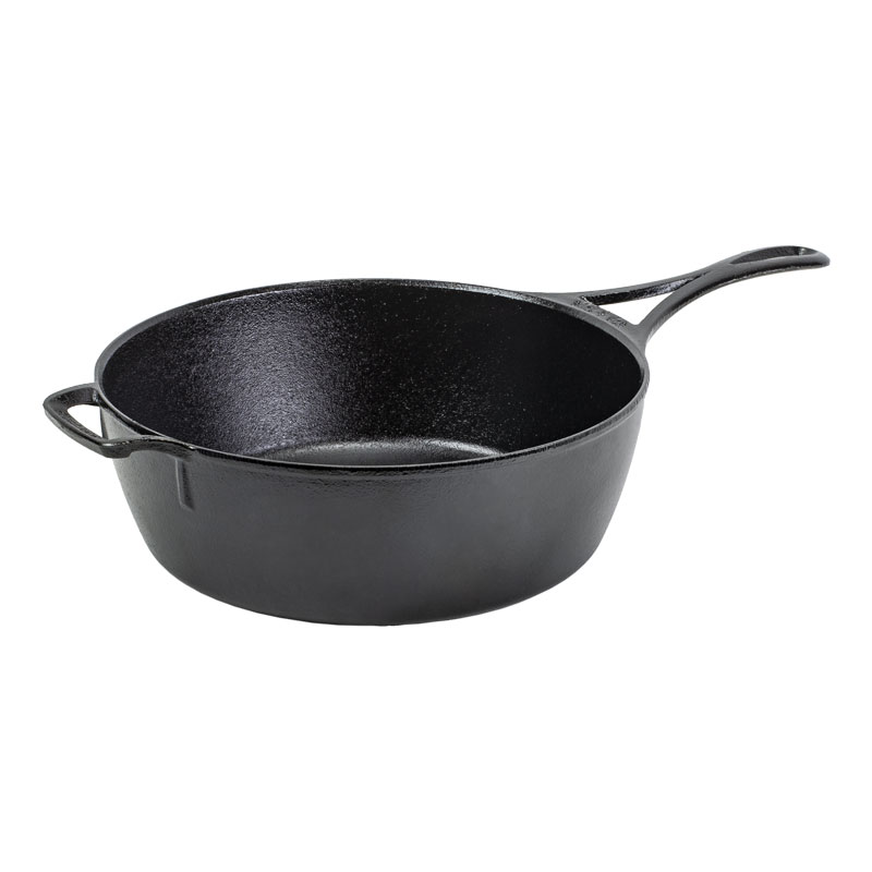 Legend Cookware Cast Iron Deep Skillet with Lid | 3Q Sauté Pan with Cast  Iron Lid for Oven, Induction, Cooking, Charring, Braising & Grilling 