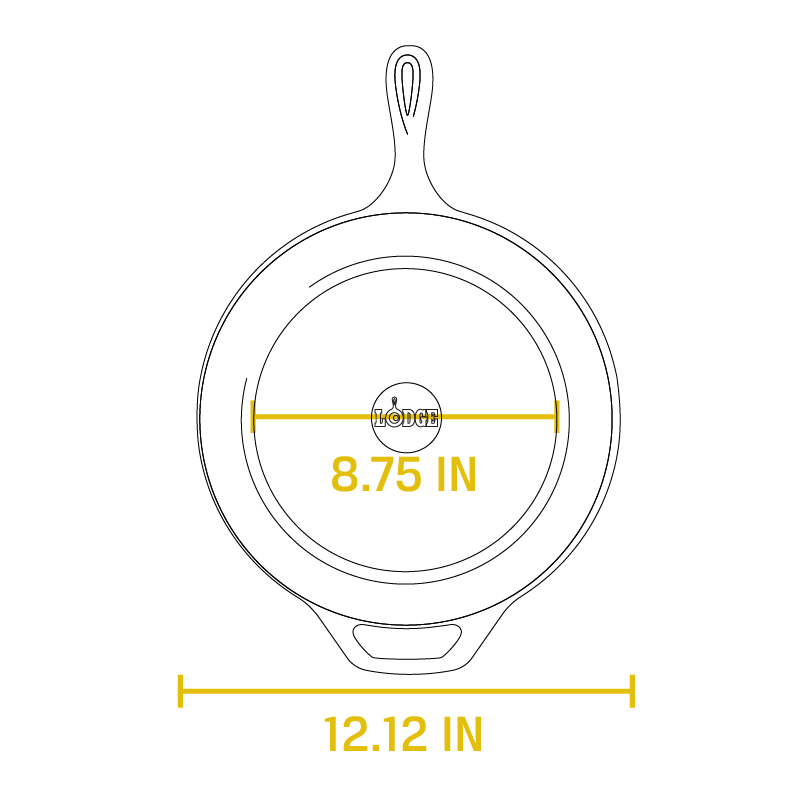 12 Inch / 5 Quart Cast Iron Deep Skillet