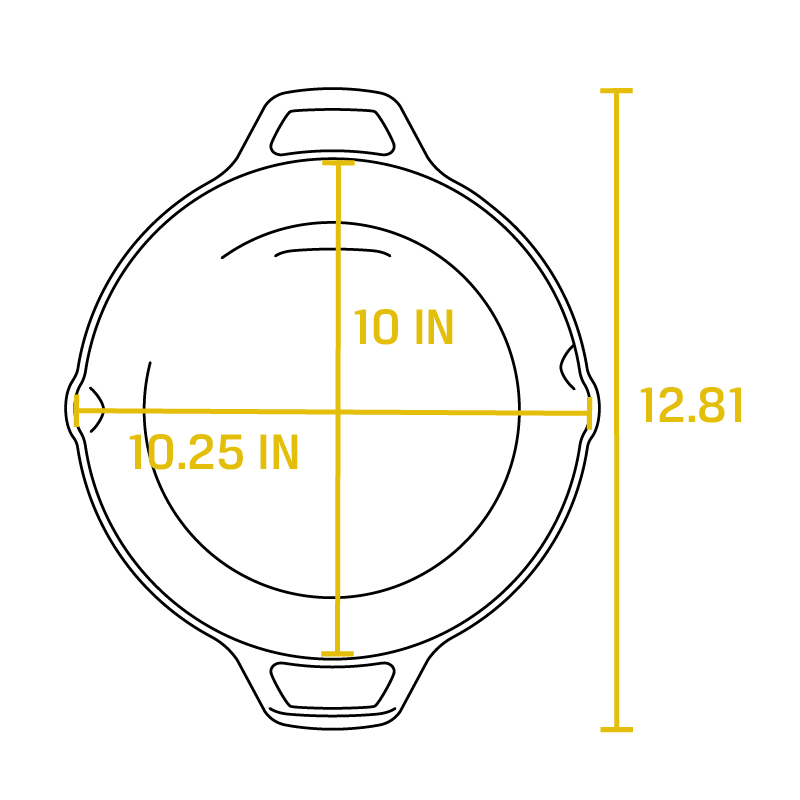 10.25 Inch Cast Iron Dual Handle Pan