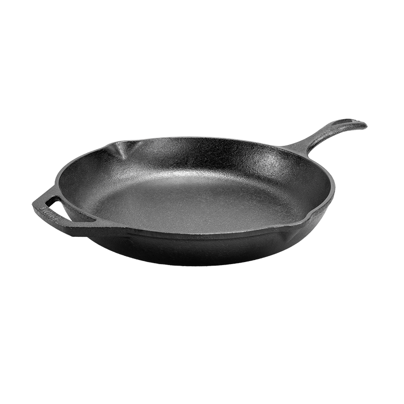 Cast Iron Collection 12 in. Cast Iron Skillet in Black with Lid