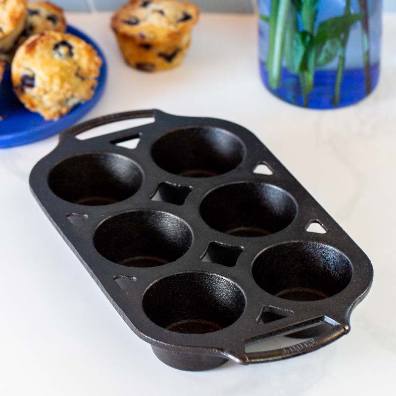  Lodge Cast Iron 2 Piece Muffin Pan Set: Home & Kitchen