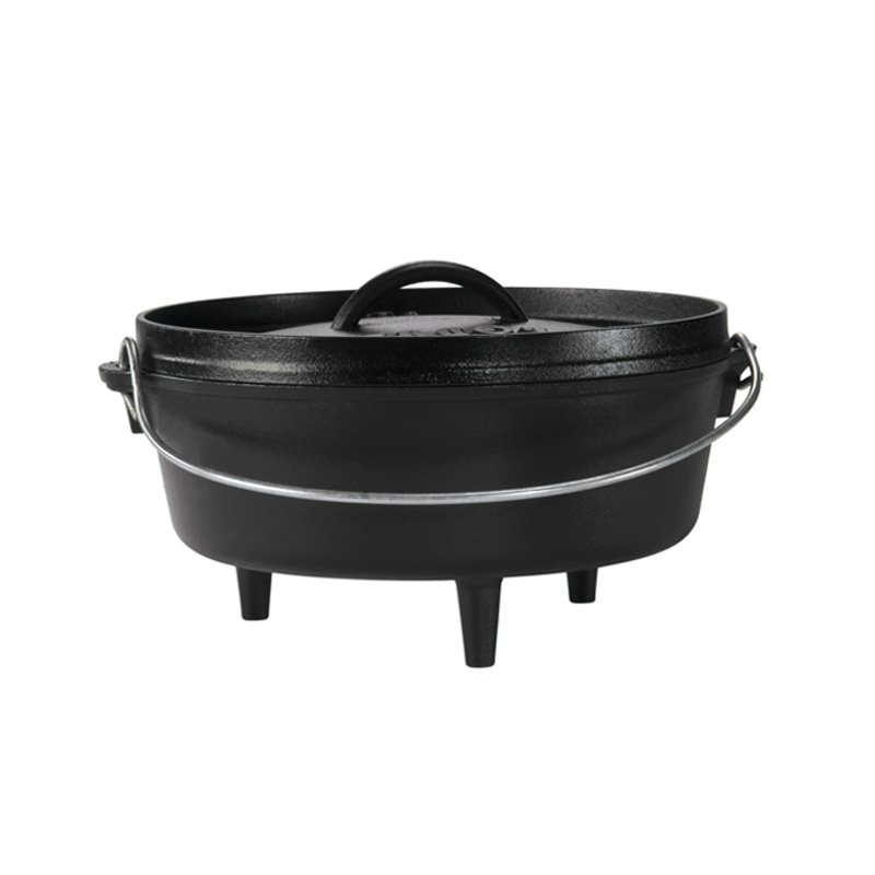 Lodge L12DCO3 Deep Cast-Iron Camp Dutch Oven with lid & Legs, 12, 8 Q