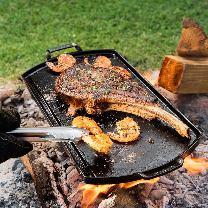 cast iron double griddle pan grill