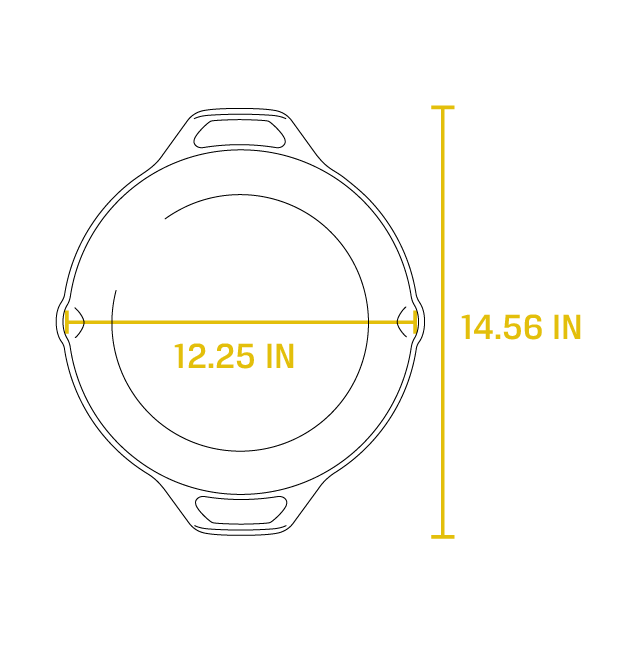 12 Inch Cast Iron Dual Handle Pan