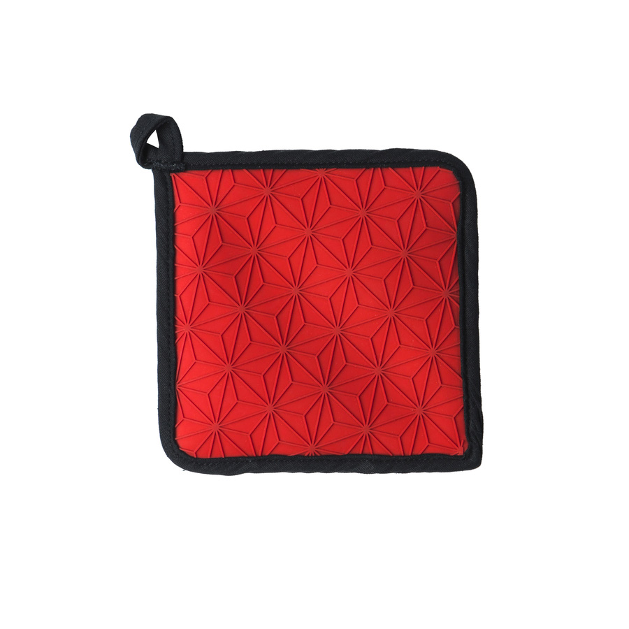 Lodge AS7SKT41 7 x 7 Red Skillet Pattern Silicone Trivet / Pot Holder