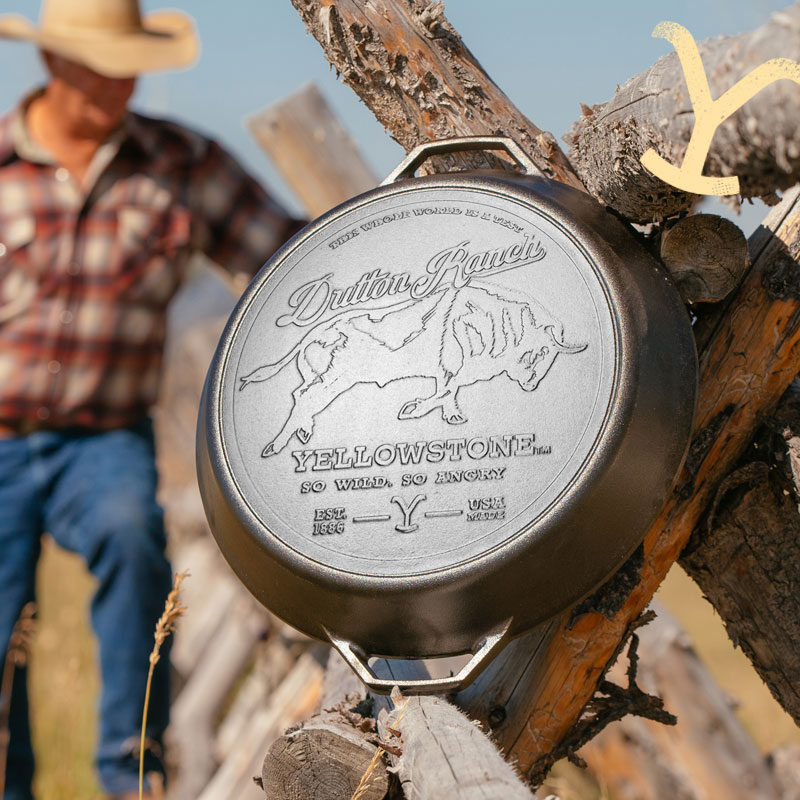 Lodge Yellowstone 10.5 inch Seasoned Square Cast Iron Cowboy Grill Pan