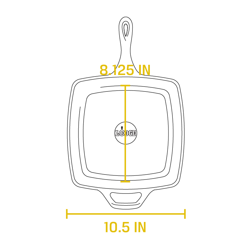 10.5 Inch Square Cast Iron Skillet